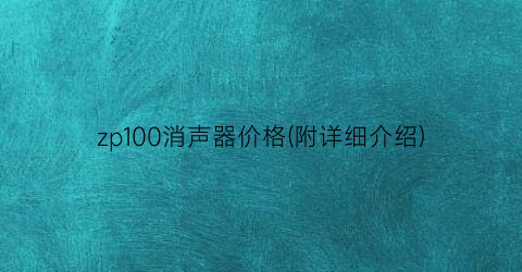 zp100消声器价格(附详细介绍)