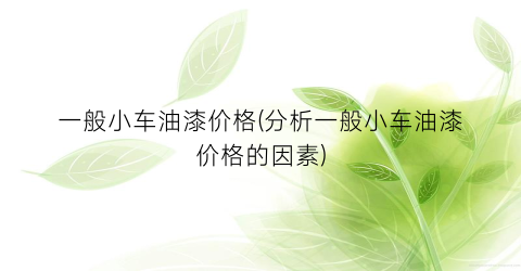 一般小车油漆价格(分析一般小车油漆价格的因素)