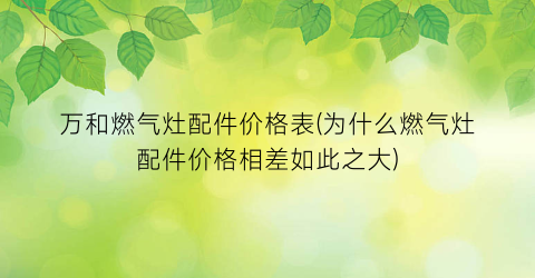 万和燃气灶配件价格表(为什么燃气灶配件价格相差如此之大)