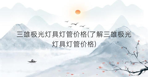 三雄极光灯具灯管价格(了解三雄极光灯具灯管价格)