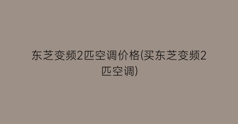 东芝变频2匹空调价格(买东芝变频2匹空调)