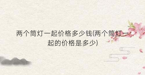 “两个筒灯一起价格多少钱(两个筒灯一起的价格是多少)