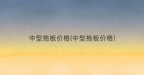 中型拖板价格(中型拖板价格)