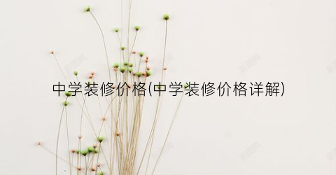 中学装修价格(中学装修价格详解)