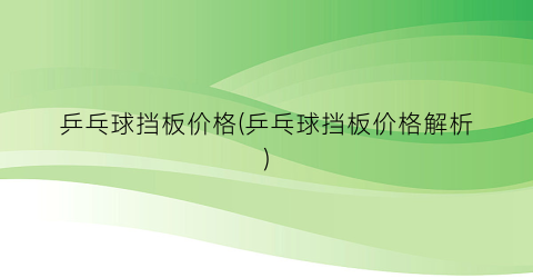 乒乓球挡板价格(乒乓球挡板价格解析)