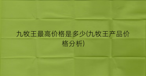 九牧王最高价格是多少(九牧王产品价格分析)