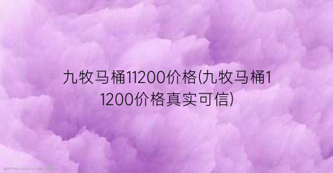 “九牧马桶11200价格(九牧马桶11200价格真实可信)