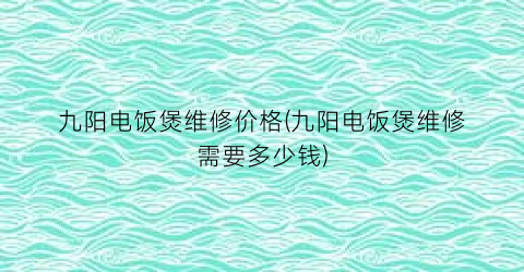九阳电饭煲维修价格(九阳电饭煲维修需要多少钱)