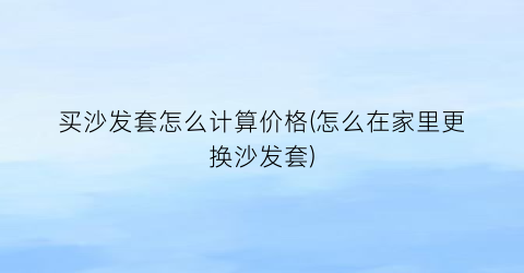 买沙发套怎么计算价格(怎么在家里更换沙发套)