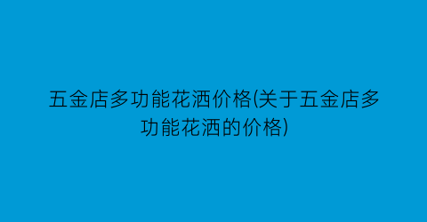五金店多功能花洒价格(关于五金店多功能花洒的价格)