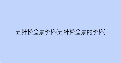五针松盆景价格(五针松盆景的价格)