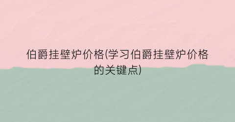 伯爵挂壁炉价格(学习伯爵挂壁炉价格的关键点)