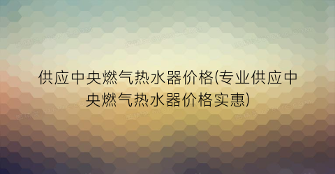 供应中央燃气热水器价格(专业供应中央燃气热水器价格实惠)