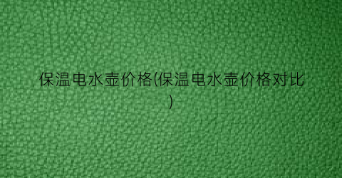 保温电水壶价格(保温电水壶价格对比)