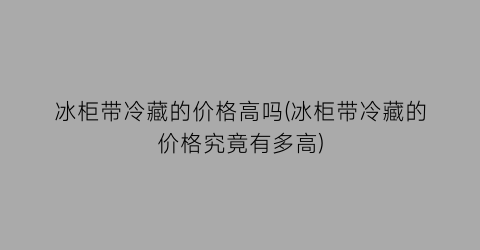 冰柜带冷藏的价格高吗(冰柜带冷藏的价格究竟有多高)