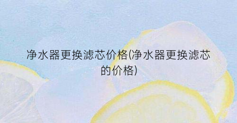 净水器更换滤芯价格(净水器更换滤芯的价格)