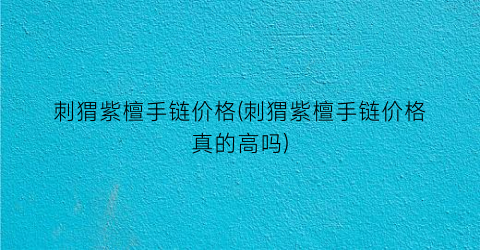 刺猬紫檀手链价格(刺猬紫檀手链价格真的高吗)