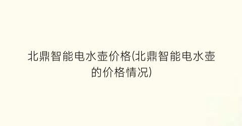 北鼎智能电水壶价格(北鼎智能电水壶的价格情况)