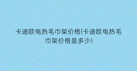 卡迪欧电热毛巾架价格(卡迪欧电热毛巾架价格是多少)