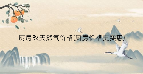 厨房改天然气价格(厨房价格更实惠)