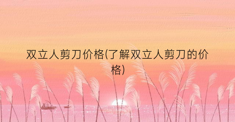 双立人剪刀价格(了解双立人剪刀的价格)