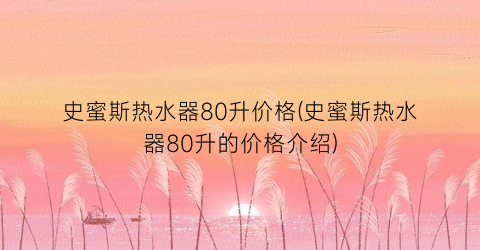 史蜜斯热水器80升价格(史蜜斯热水器80升的价格介绍)