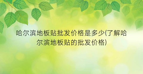 哈尔滨地板贴批发价格是多少(了解哈尔滨地板贴的批发价格)