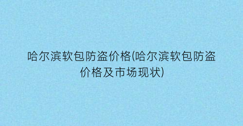 哈尔滨软包防盗价格(哈尔滨软包防盗价格及市场现状)