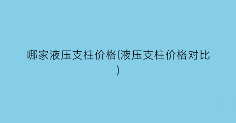 哪家液压支柱价格(液压支柱价格对比)