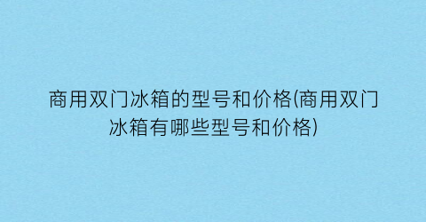 商用双门冰箱的型号和价格(商用双门冰箱有哪些型号和价格)
