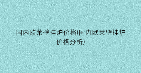 “国内欧莱壁挂炉价格(国内欧莱壁挂炉价格分析)