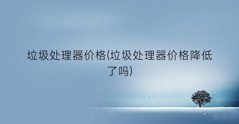垃圾处理器价格(垃圾处理器价格降低了吗)