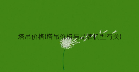 塔吊价格(塔吊价格与品牌机型有关)