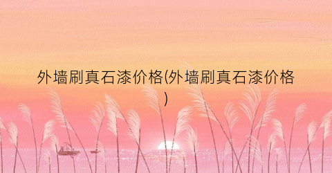 外墙刷真石漆价格(外墙刷真石漆价格)