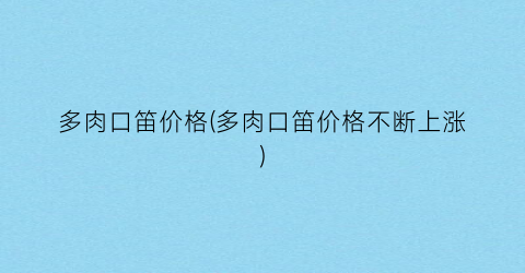 多肉口笛价格(多肉口笛价格不断上涨)