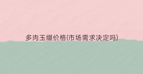 多肉玉缀价格(市场需求决定吗)