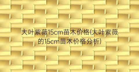 大叶紫薇15cm苗木价格(大叶紫薇的15cm苗木价格分析)