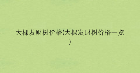 大棵发财树价格(大棵发财树价格一览)