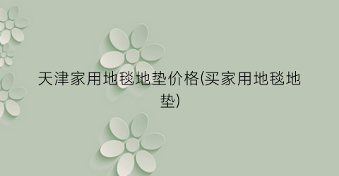 天津家用地毯地垫价格(买家用地毯地垫)