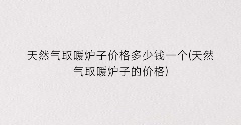 天然气取暖炉子价格多少钱一个(天然气取暖炉子的价格)