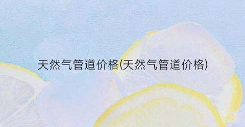 天然气管道价格(天然气管道价格)