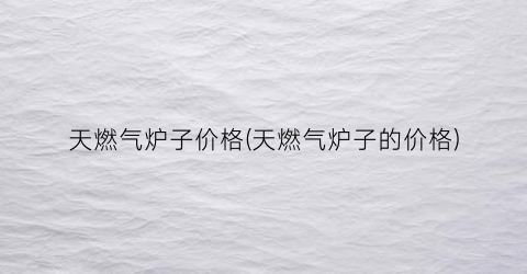 天燃气炉子价格(天燃气炉子的价格)