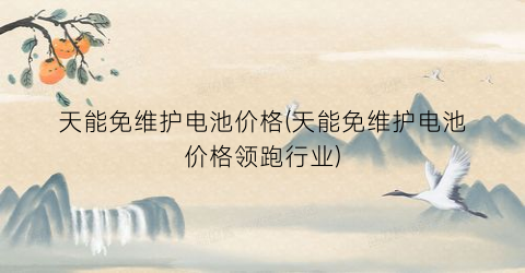 天能免维护电池价格(天能免维护电池价格领跑行业)