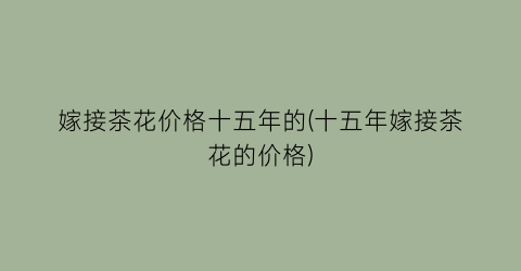 嫁接茶花价格十五年的(十五年嫁接茶花的价格)