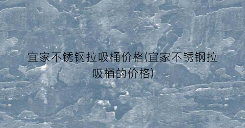 宜家不锈钢拉吸桶价格(宜家不锈钢拉吸桶的价格)