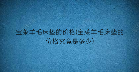 宝莱羊毛床垫的价格(宝莱羊毛床垫的价格究竟是多少)