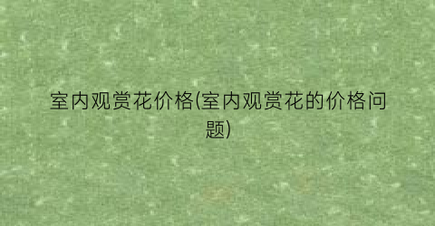 室内观赏花价格(室内观赏花的价格问题)