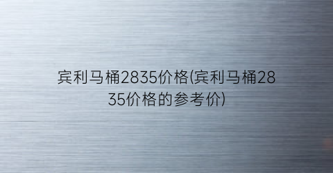宾利马桶2835价格(宾利马桶2835价格的参考价)