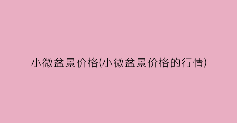 小微盆景价格(小微盆景价格的行情)
