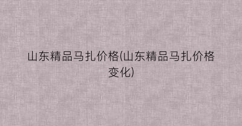 山东精品马扎价格(山东精品马扎价格变化)